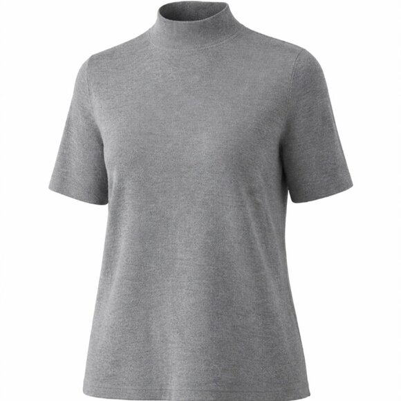 Pendleton Gray Short Sleeve Spring Style Turtle Neck Sweater, Size Medium - Picture 4 of 7